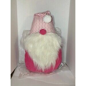 New Big Pink Winter Gnome Pillow Super Soft Snuggle Stuffy